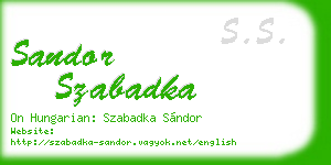 sandor szabadka business card