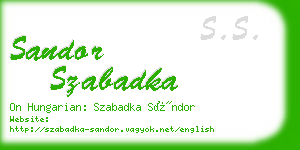 sandor szabadka business card